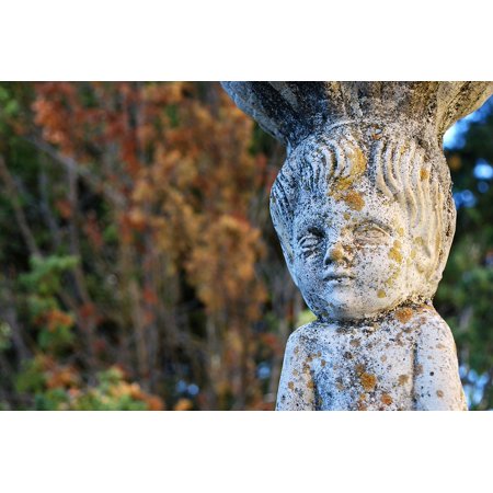 Child Sculpture - LAMINATED POSTER Park Sculpture Stone Statue Child Source Poster 24x16 Adhesive Decal