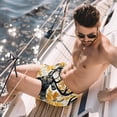 thumbnail image 2 of luoweisi Men's Beach Shorts Quick Dry Swim Trunks with Mesh Lining Jungle Elk L, 2 of 5