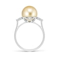 thumbnail image 2 of ANGARA Golden South Sea Cultured Pearl Ring with Trio Diamonds in 14K White Gold for Women | June Birthstone, Birthday, Anniversary, Jewelry Gift for Women | Pearl Ring, 2 of 8