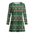 thumbnail image 7 of Wangmeiwg Christmas Dresses for Women Stylish Flowy T-Shirt Dress for Women Casual Comfort with Elegant Print Design and Relaxed Fit S Green, 7 of 7