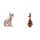 thumbnail image 1 of Estatua de gato, figura de escritorio, escultura de animal de cerámica y madera, adorno ideal para la sala de estar, el escritorio, la oficina o la de, 1 of 8