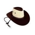 thumbnail image 2 of Unisex Adult Leather Western Cowboy Hat Small Brim Letter Detail Adjustable Chin Strap Cap for Country Festivals and Themed Events and Outdoor Parties Coffee One Size, 2 of 5