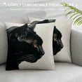 thumbnail image 3 of Awypu  Animals Theme Throw Pillow Covers Decorative Handsome Black Panther Head Pillow Case Square Cushion Accent Home Couch Bed (Black Panther) 22x22in, 3 of 5