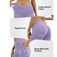 thumbnail image 6 of Women Flare Leggings Crossover Yoga Pants Tummy Control High Waisted Wide Leg Pants Petite Stretchy Casual Sweatpants, 6 of 6