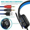 thumbnail image 5 of Gaming Headset with Mic and LED Light for Laptop Computer, Cellphone, 3.5mm Wired Noise Isolation Gaming Headphones - Volume Control(Black and Blue), 5 of 7