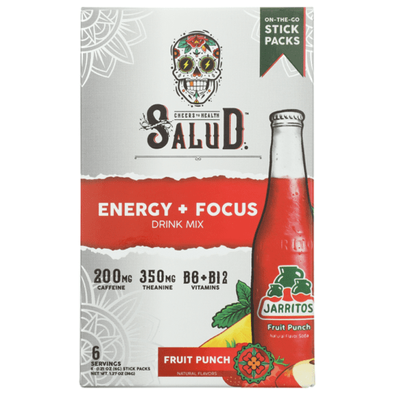 Salud Energy Focus Drink Mix, JARRITOS Fruit Punch, 6 servings