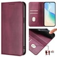 thumbnail image 6 of For iPhone 16 Pro Max Wallet Phone Case,Retro PU Leather Magnetic Folio Cover with RFID Blocking Card Holder,Flip Folding Kickstand,Anti-fall Shockproof Durable Protective Phone Case,Winered, 6 of 9