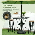 thumbnail image 4 of Outsunny Wicker Dining Table w/ Umbrella Hole Coffee Table, Black, 4 of 10