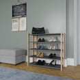 thumbnail image 4 of Ada Home Decor Furniture 4 Tier 16 Pair Oak Anthracite Gordon Modern Shoe Rack, 4 of 4
