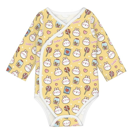 

Matuu Rabbit And Candy for Baby Long-Sleeve Bodysuit Soft Cotton Comfortable and Breathable Perfect for Newborns and Infants