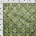 thumbnail image 2 of oneOone Polyester Lycra Lime Green Fabric Geometric & Floral Block Sewing Material Print Fabric By The Yard 56 Inch Wide, 2 of 4