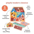 thumbnail image 3 of Mentari Toys - House Puzzle - 5pc Engaging Wooden Peg Puzzle for Toddlers - Learning Toy with Vibrant Illustrations - Improve Hand-Eye Coordination and Visual Perception - Age 2+, 3 of 8
