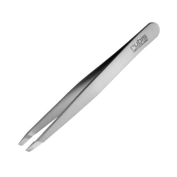 Pinzas inclinadas clásicas de acero inoxidable con revestimiento de iones Rubis para cejas y depilación precisas 4K102 Rubis Suiza Fabricación en Suiza Precisión de renombre mundial