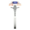 thumbnail image 3 of Clara Pucci 14K White/Rose Gold Solid Gold Tanzanite Solitaire with Accents Anniversary Ring for Women - 1.86 cttw Round Cut, 3 of 8