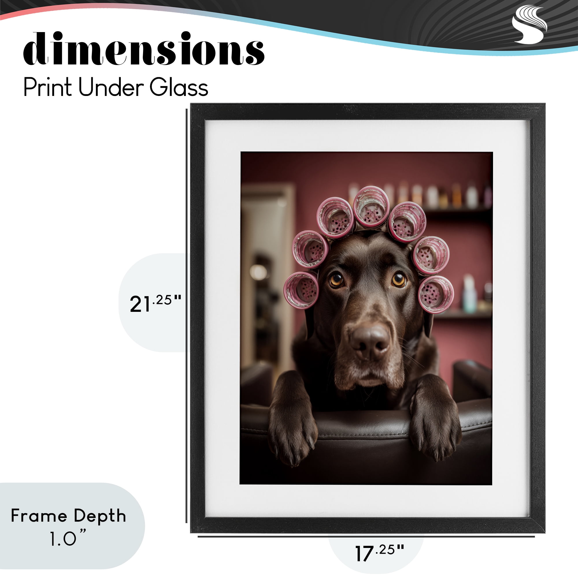 Stupell Industries Dog at Salon with Curlers Black Framed Print Under Glass, design by Scott Stulberg
