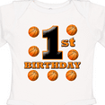 thumbnail image 4 of Inktastic 1st Birthday Basketball Boys or Girls Long Sleeve Baby Bodysuit, 4 of 5