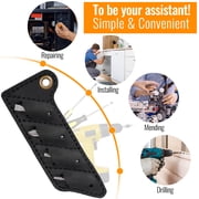Key Unity Leather Screwdriver Bit Holder Pocket, Hand Stitched Bit Storage with 4 pcs Magnetic Bits, Black KA06