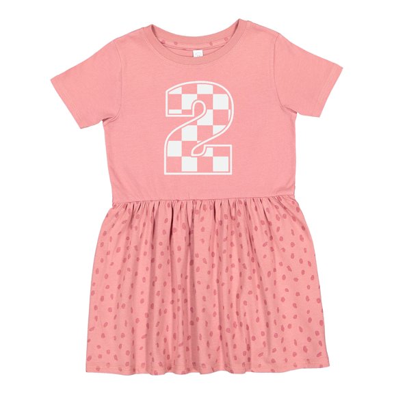 Inktastic Checkered Number 2 Racing Theme Girls Toddler Dress