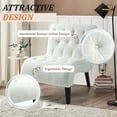 thumbnail image 4 of AVAWING Armless Teddy Accent Chair, Upholstered Lounge Chair with Wood Legs, Comfy Reading Chair for Living Room & Bedroom, White, 4 of 7