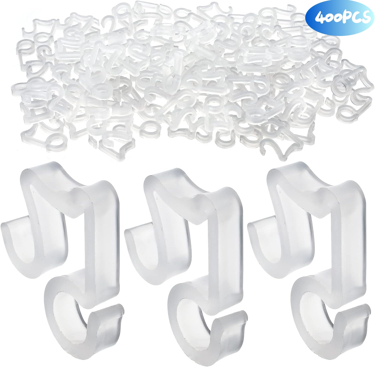 400 Pcs Christmas Light Clips, MODANU Mini Gutter Hanging Hooks