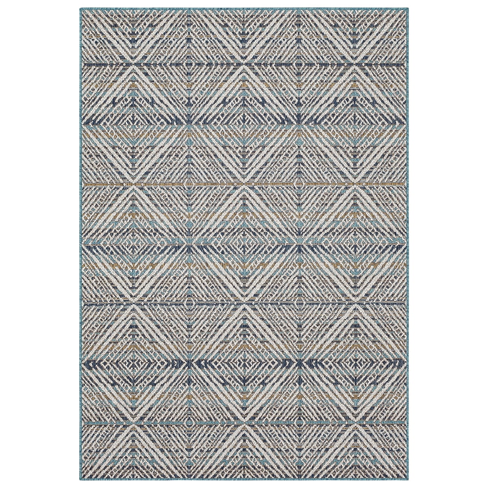 Mohawk Home Taos Geometric Outdoor Area Rug, Blue, 5' 3" x 7' 6