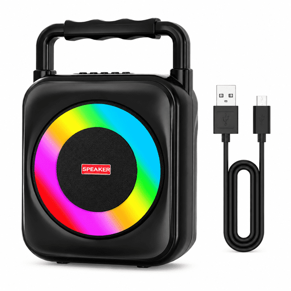 4-inch Bluetooth speaker, supporting USB/TF card/AUX/BT 5.1 playback functions, with loud volume and clear sound quality. Portable handheld design, easy to carry!