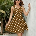 thumbnail image 3 of White And Brown Polka Dots Sundress Sleeveless Dress Summer Women Clothes Dress for Women Dresses, 3 of 7