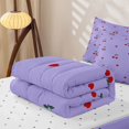 thumbnail image 5 of Erosebridal Lovely Cherry Dot Zipper Twin Comforter Sets with Fitted Sheet and 2 Pillowcases,Red Loves Pattern Zipper Bedding Set For Girls,Reversible,4-Piece, 5 of 7