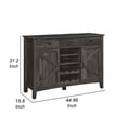 thumbnail image 5 of Benjara Syna 45 Inch Buffet Cabinet with 3 Storage Drawers, Wine Rack, Gray, 5 of 6