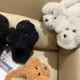 thumbnail image 3 of Zhaomeidaxi Cute 3D Cartoon Fluffy Teddy Dog Slipper for Girls, Cool Fun Warm Plush Animal Winter Non-Slip House Shoes for Women, 3 of 8