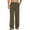 A- Army Green, variant on Men's Cotton Linen Pants Elastic Waist Linen Dress Pants Big and Tall Linen Pants