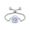 thumbnail image 2 of ANGARA Natural Bezel-Set Round Tanzanite Solitaire Bolo Ring in 14K White Gold for Women (Size-5mm) | December Birthstone, Birthday, Anniversary, Jewelry Gift for Women | Natural Tanzanite Ring, 2 of 8