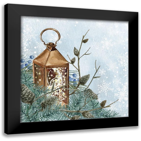 Allen, Kimberly 12x12 Black Modern Framed Museum Art Print Titled - Winter Owl 2