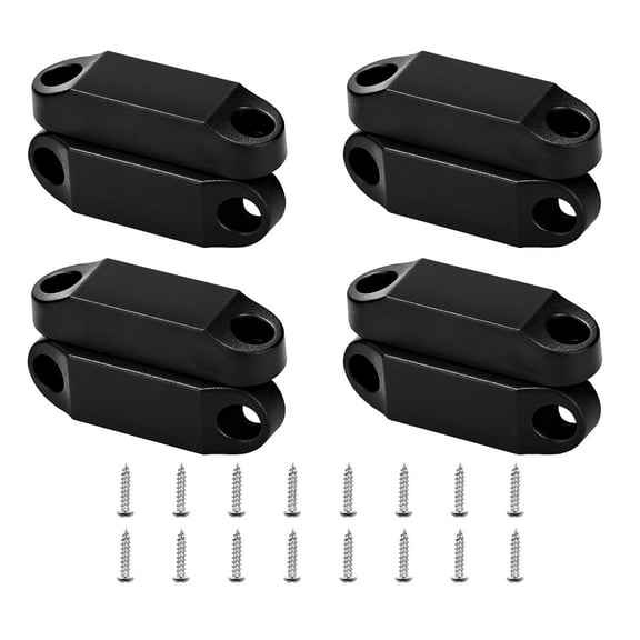 RVGUARD RV Magnetic Baggage Door Catch, RV Magnetic Door Holder to Keep Door Open, RV Storage Door Latch for RV, Trailer, Camper (Black 4 Pairs)