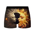 thumbnail image 4 of Calzoncillos tipo bóxer elásticos de seda transpirables con diseño de sol, luna y estrellas, para hombre, 3D, 4 of 5