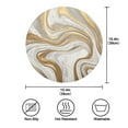 thumbnail image 4 of Round Placemats Set of 4 Heat Resistant Washable Kitchen Table Decorations 15.4in Gold and White Marble, 4 of 7