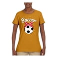 thumbnail image 2 of Wild Bobby, Cute Soccer Mom Ribbon Soccer Ball Gift Sports, Mother's Day, Women Graphic T-Shirt, Gold, 2XL, 2 of 3