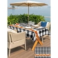 thumbnail image 4 of Outdoor Tablecloth with Umbrella Hole and Zipper, Fall Rectangle Table Cloth 60x84 Inch Waterproof Tablecloth, Thanksgiving Orange Pumpkin Maple Leaves Checkered Picnic Table Cover for Patio Camping, 4 of 7