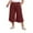 Wine, variant on Diufon Women's Plus Size Capri Pants High Waisted Wide Leg Culottes Trousers with Pockets for Summer Casual Wear