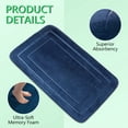 thumbnail image 3 of Hengbo 3 Pcs Large Memory Foam Bath Mat Set Bathroom Rugs Set U Shape Mats for Bath Floor Navy Blue, 3 of 6