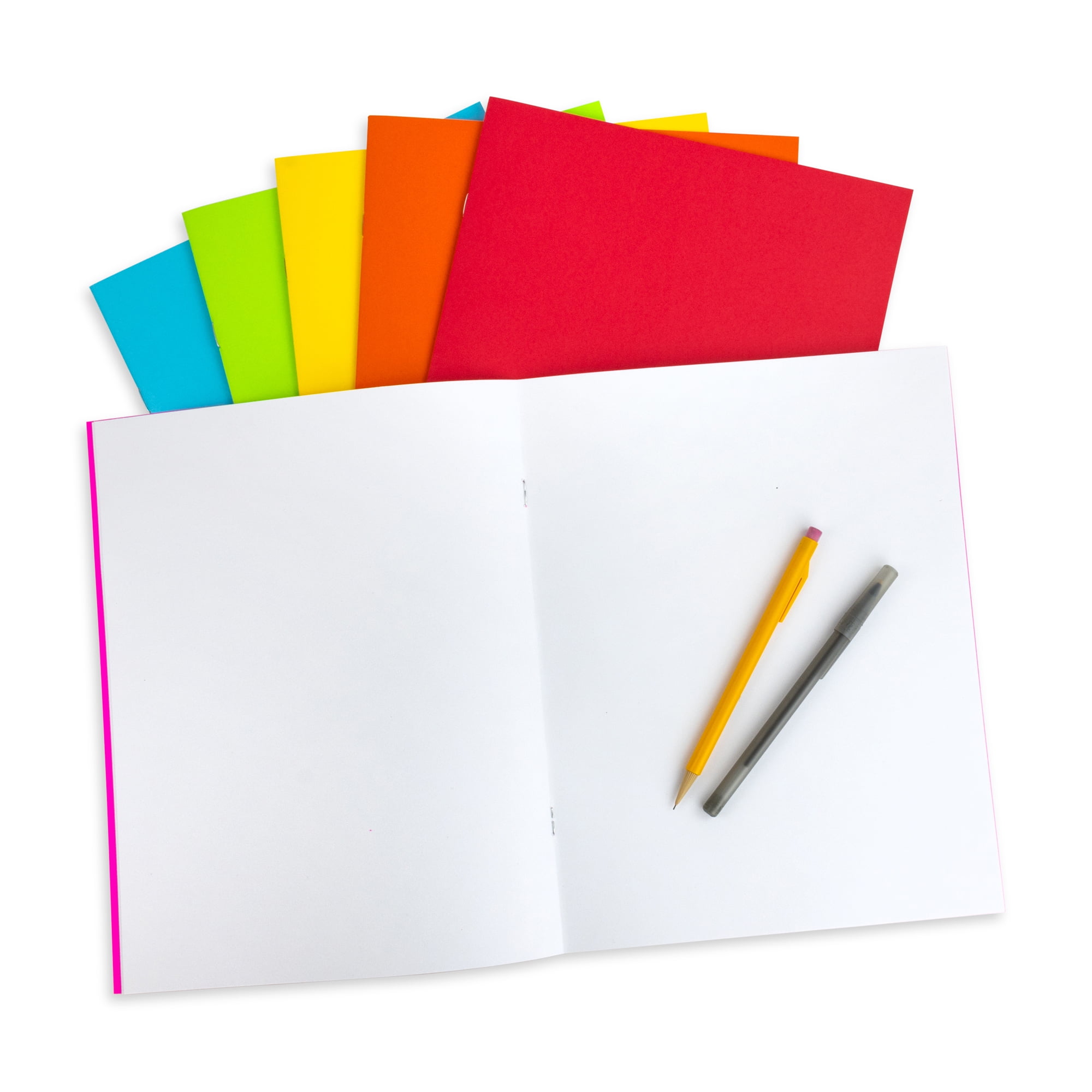 Hygloss Bright Blank Books, 24 Pages, Assorted Colors, 8.5" x 11", 6 Per Pack, 2 Packs