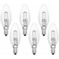 thumbnail image 2 of Dinheiro Juego de 6 Bombillas Incandescentes Vela E14 60w 230v, Llama E14, Blanco Cálido 2700k, 650lm, Regulable, C35 Transparente, para Lámpara de Araña y Escritorio, 2 of 6