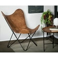 thumbnail image 3 of DecMode 30" x 37" Black Leather Butterfly Chair with Black Stand, 1-Piece, 3 of 10