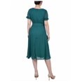 thumbnail image 2 of NY Collection Womens Petites Swiss Dot Knee-Length Midi Dress, 2 of 2