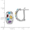 thumbnail image 2 of White Sterling Silver Earring Button Women'S Amethyst Oval Purple Swiss Blue Topaz Round Citrine Pear Yellow Garnet Red 18 mm 12, 2 of 2