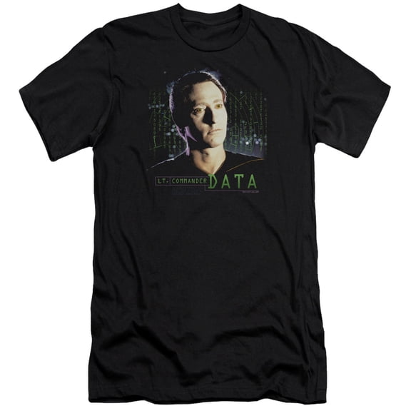 Star Trek Data Premium Canvas Adult Slim Fit 30/1 T-Shirt Black
