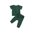 thumbnail image 3 of Kiapeise Baby Boys 2 Pcs Cotton Short Sleeve Solid Color Tops+Pants Set, 3 of 6