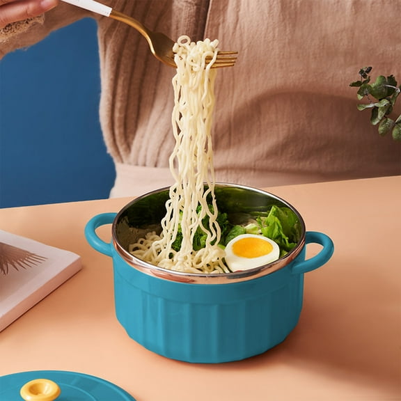 Snmubt Stainless Steels Small Size Rice Bowl Soup Bowl Household Tableware Students Scald Bowl Soaking Bowl (Light Blue)