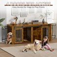 thumbnail image 5 of Dog Crate Furniture for 2 Dogs, 71" Large Dog Kennel Furniture, Steel Frame Double Dog Crate, 5 of 8