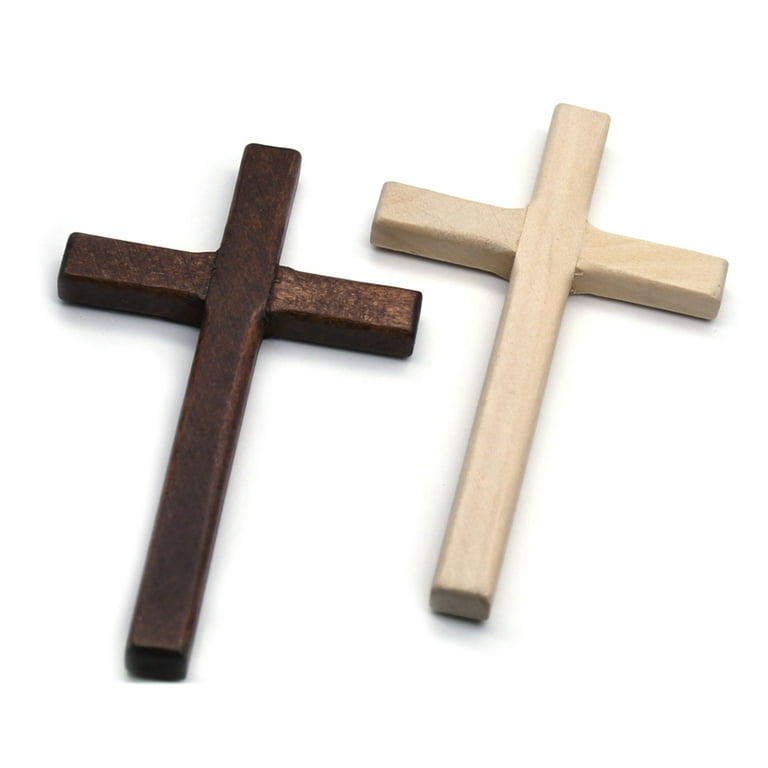 2pcs Handmade Wooden Crosses Crucifix Jesus Christ Ornaments